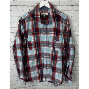 BODEN Mens’ Blue Red Plaid Button Up Long Sleeve Shirt Size XL